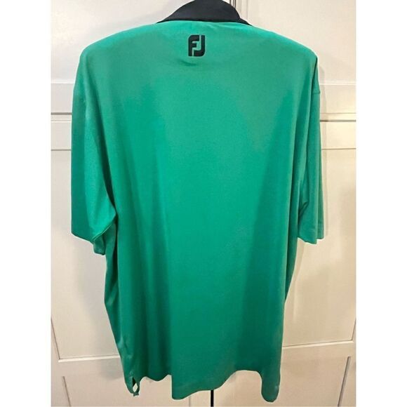 Footjoy FJ Men’s Green Polo Sz L Short Sleeve Split Hem Golf - Picture 4 of 9